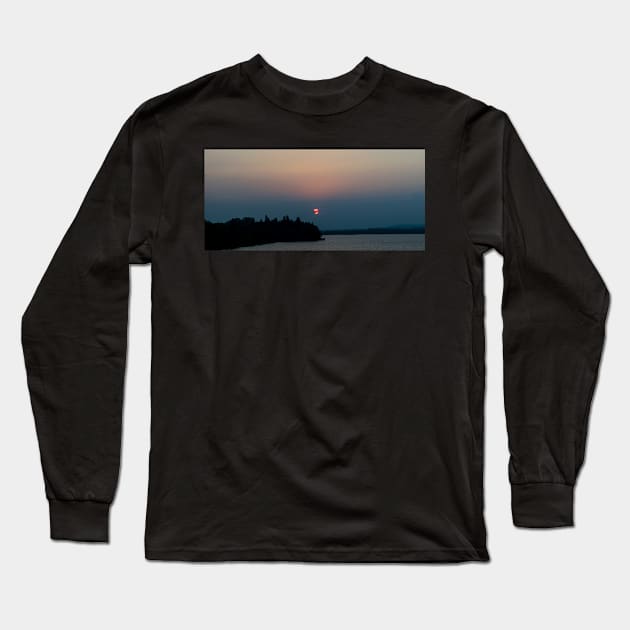 Sunset through a smoky sky Long Sleeve T-Shirt by CanadianWild418